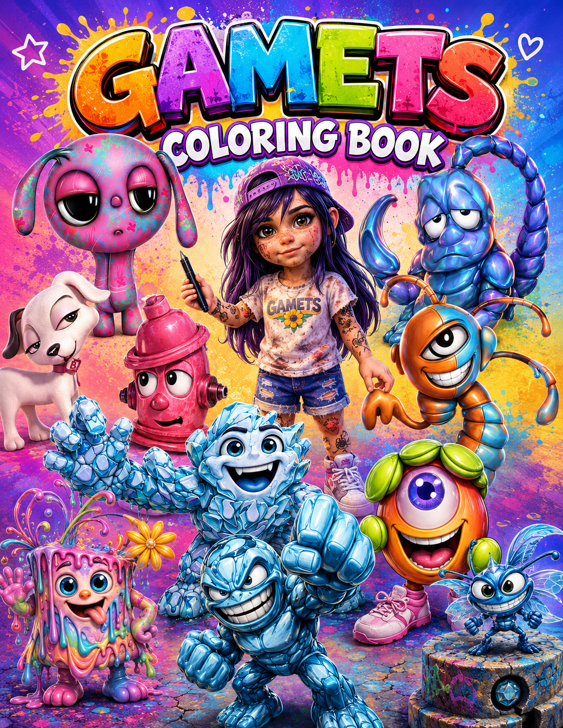 Gamets coloring book cover print